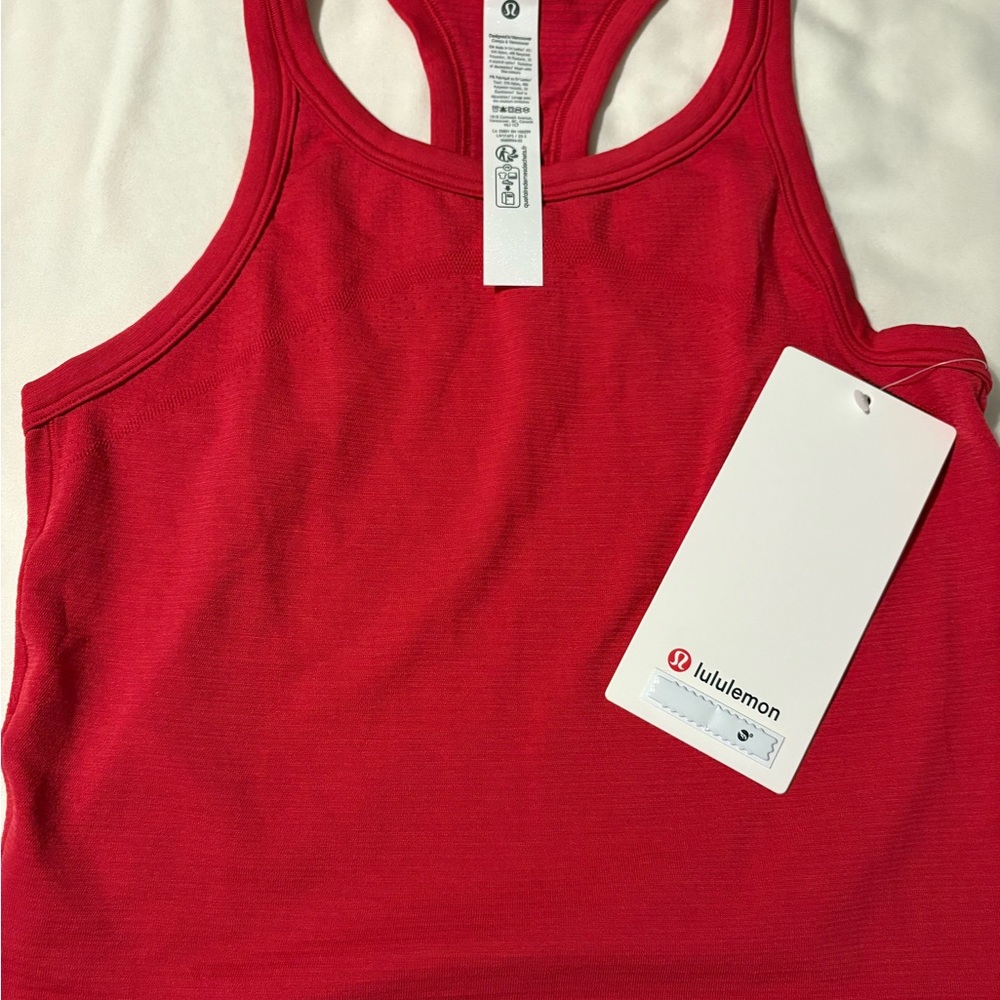 lululemon Bold Red Racerback Cropped Tank Top